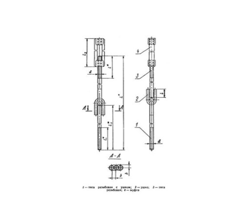 Тяги шарнирные резьбовые с муфтой для трубопроводов в Бресте