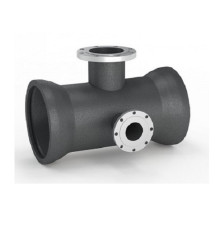Тройники раструб-фланец с пожарной подставкой чугунные
