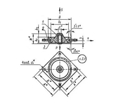 Амортизаторы приборные резинометаллические пластинчатые в Бресте