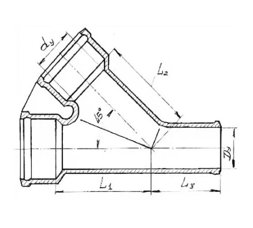 Косые чугунные тройники 45° в Бресте с доставкой по Беларуси