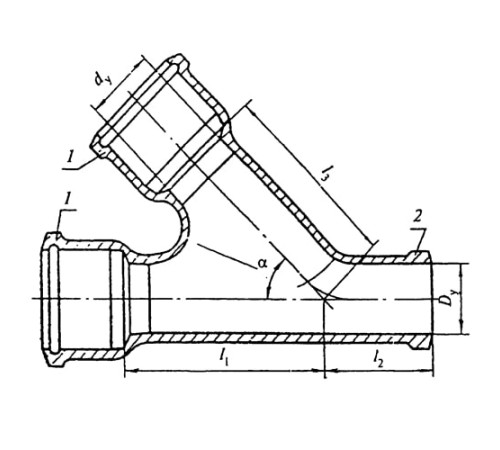 Косые чугунные тройники 60 градусов в Бресте