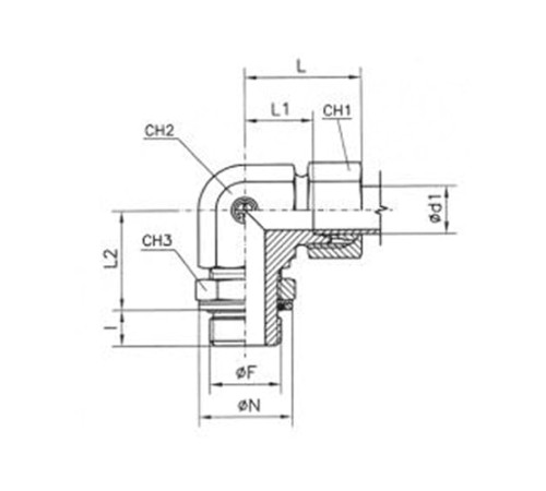 Угольники ввертные TN 514 с уплотнением в Бресте