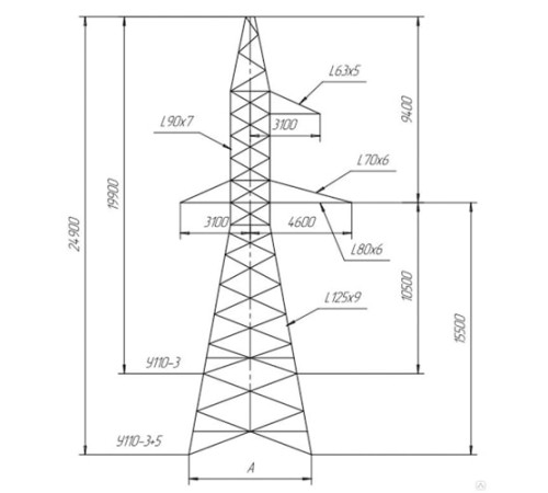 Промежуточно-угловые опоры ЛЭП в Бресте с доставкой по Беларуси
