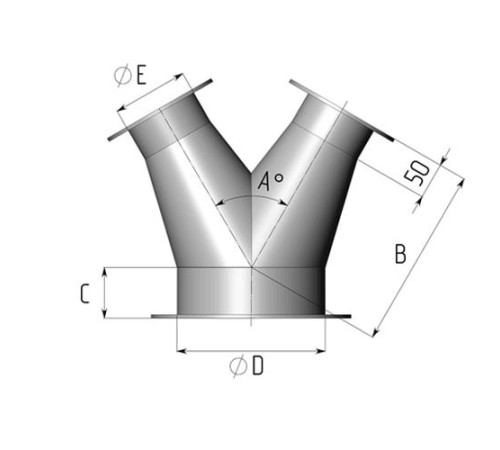 Титановые неравнопроходные Y-тройники для воздуховодов в Бресте
