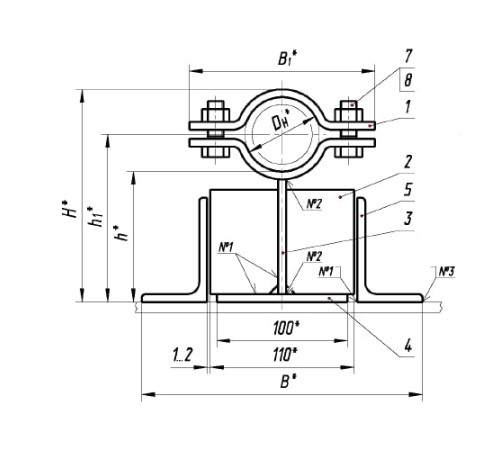 Опоры ТПР.08.17(2) для трубопроводов в Бресте